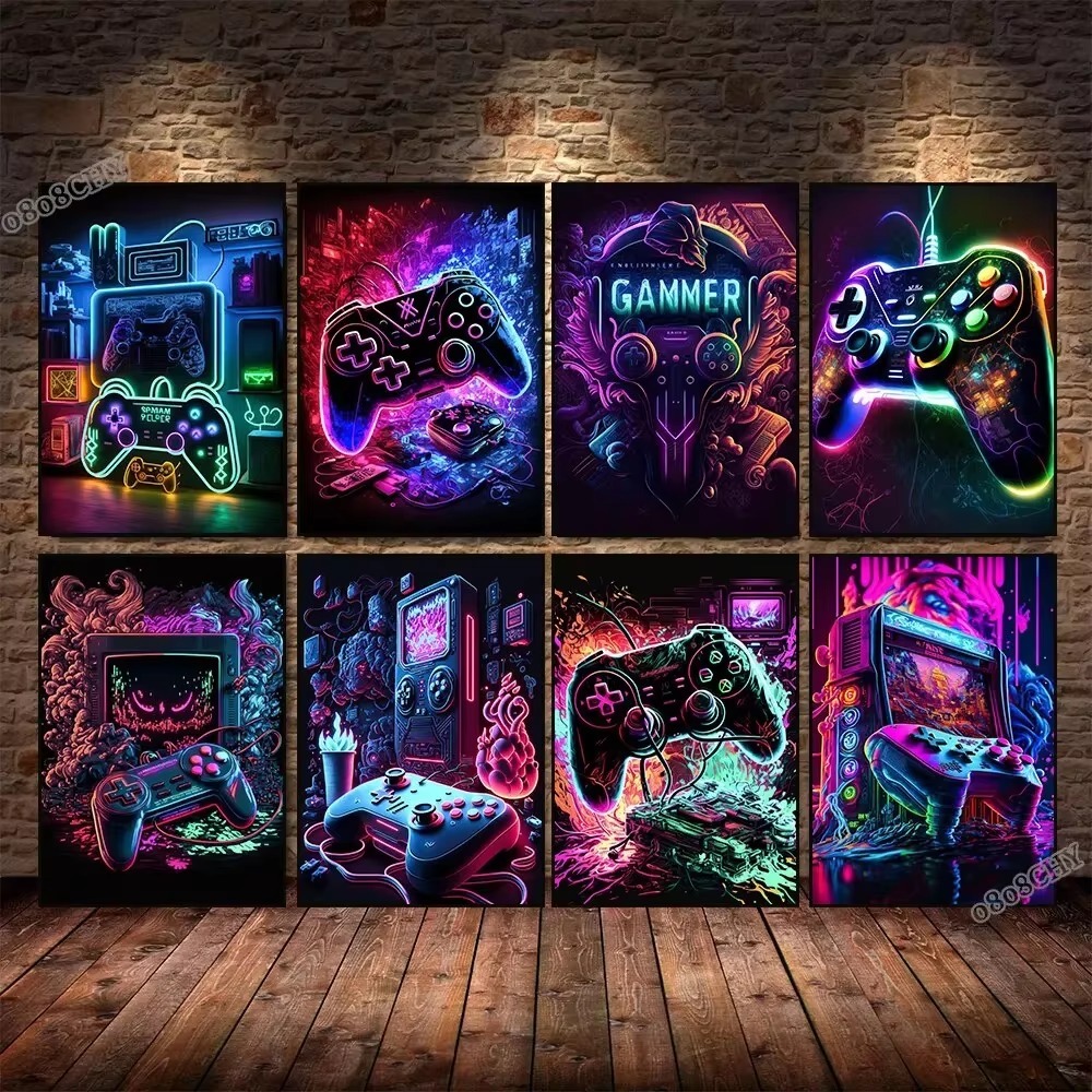 Esports Gaming Poster - Неоновая игра, картины на холсте, игровой