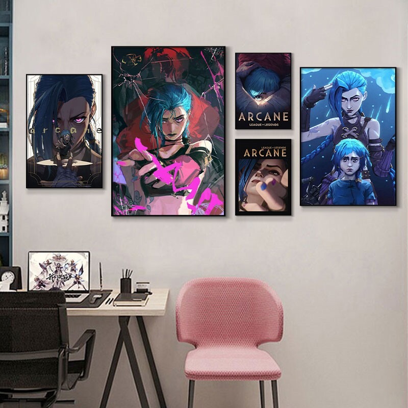 Esports Gaming Poster - Постер Arcane Jinx Close-Up без рамки,