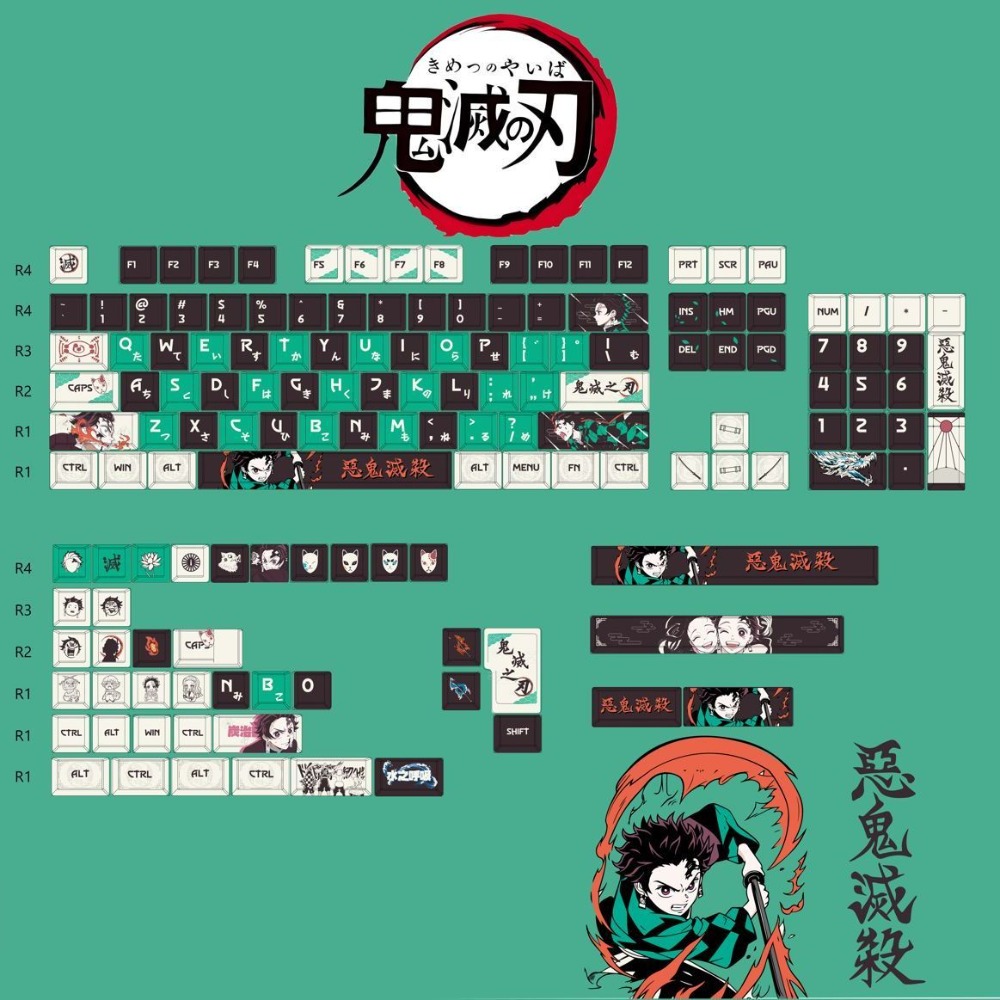 Keyboard Tenkeyless - Колпачки для клавиш Demon Slayer Tanjiro