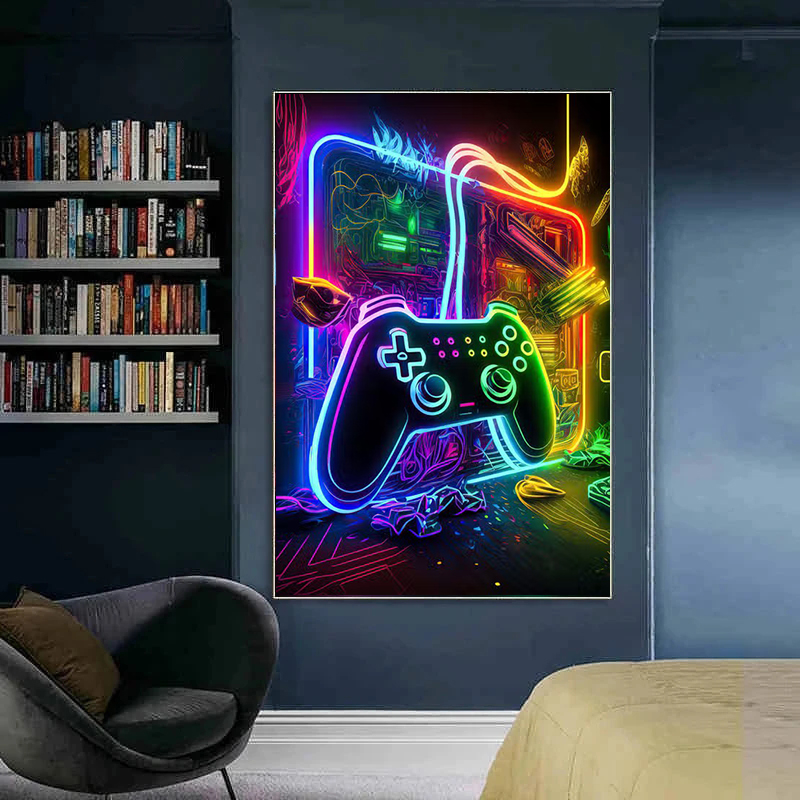 Неоновая игра, картины на холс – обзор и цена Esports Gaming Poster