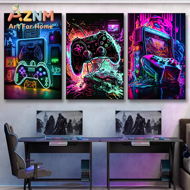 Современный неоновый поп-арт п – обзор и цена Esports Gaming Poster