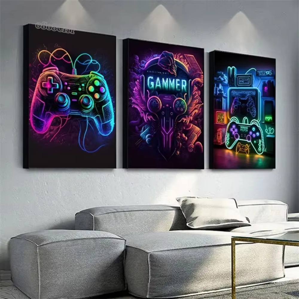 Неоновая игра, картины на холс – обзор и цена Esports Gaming Poster