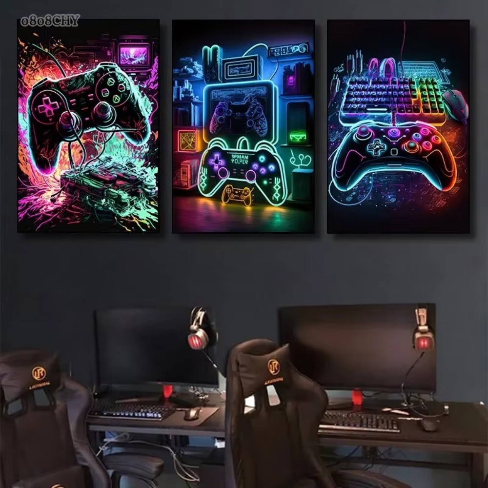 Неоновая игра, картины на холс – обзор и цена Esports Gaming Poster