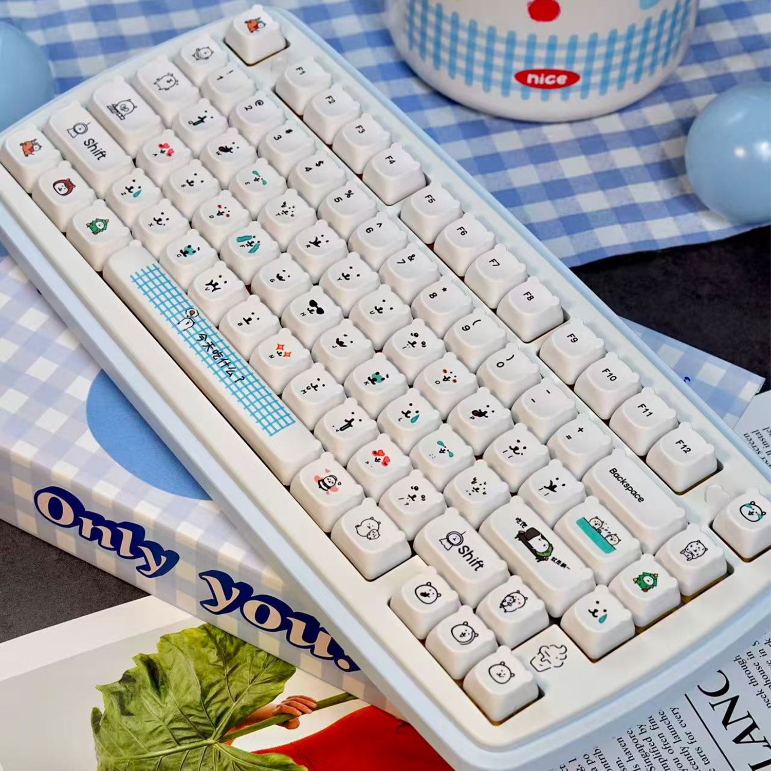 Милые мультяшные кейкапы с мед – обзор и цена Keyboard Tenkeyless