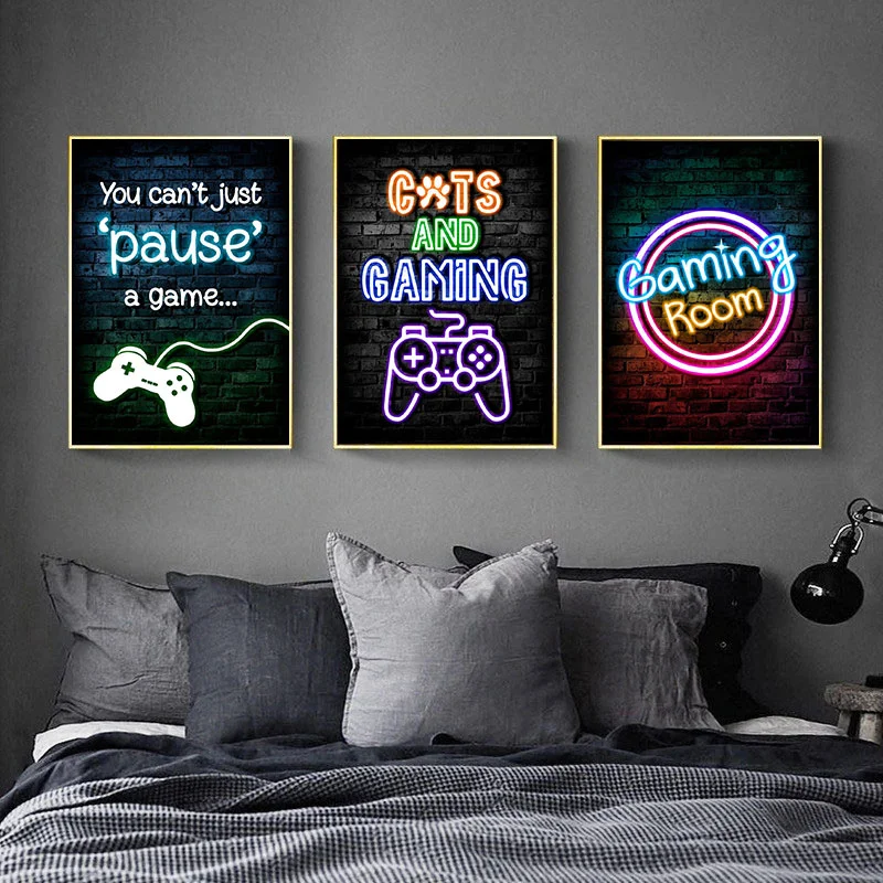 Игровые неоновые постеры «Ешь, – обзор и цена Esports Gaming Poster